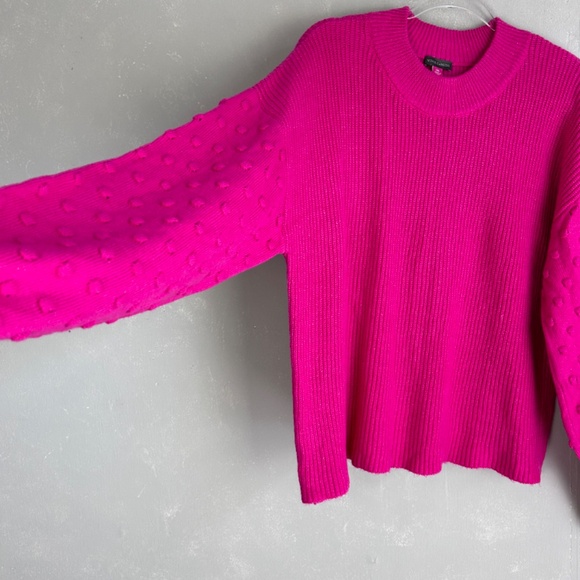 Vince Camuto size XXL knit sweater bobble stitch sleeve pink cotton blend NEW - Picture 6 of 13